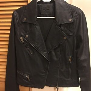 Blank NYC Black Vegan Leather Jacket in Onyx